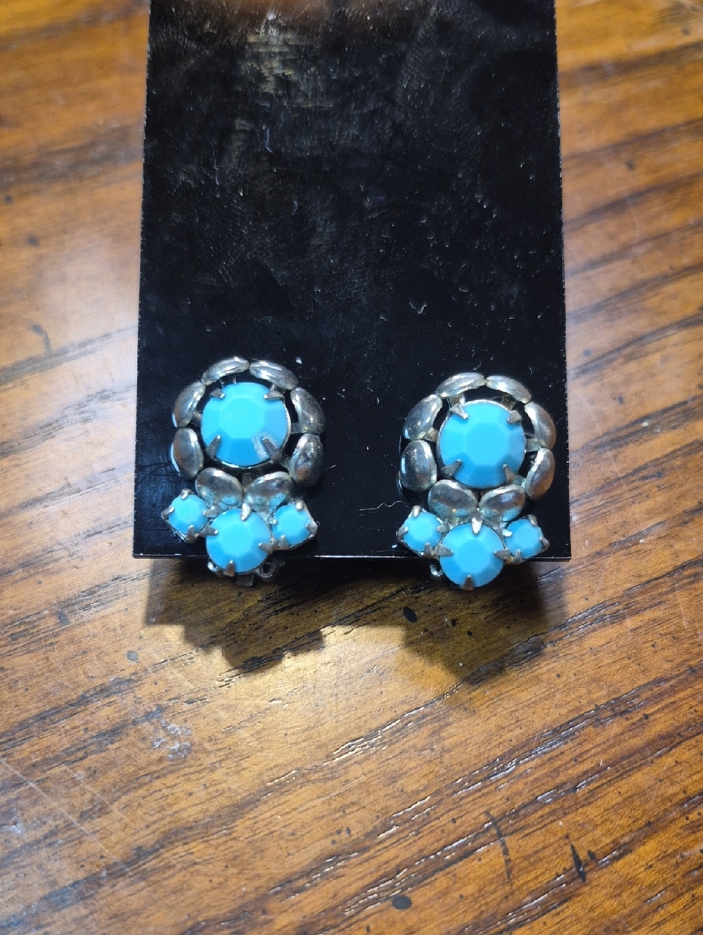 Source Unknown Bright Turquoise Floral Silver-Accent Stud Earrings